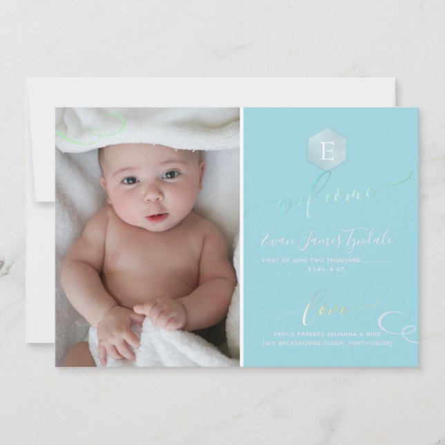 PixDezines Honeycomb Geburtsankündigung, Junge Ankündigung (Vorderseite)