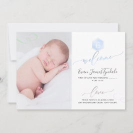 PixDezines Honeycomb Geburtsankündigung, Junge Ankündigung