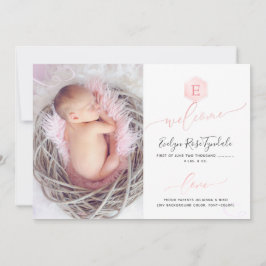 PixDezines Honeycomb Geburtsankündigung, Mädchen Ankündigung