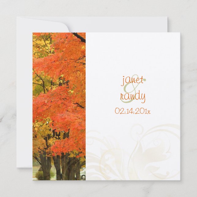 PixDezines im Wald, Hochzeiten im Herbst/DIY-Veran Einladung (Vorderseite)