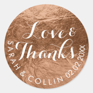 PixDezines Imitat-Folie/Kupfer/Dank/DIY-Text Runder Aufkleber