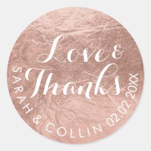 PixDezines Imitat-Folie/Rose Gold/Dank/DIY-Text Runder Aufkleber
