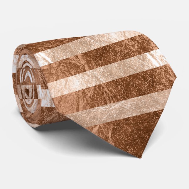 PixDezines Imitat rosa Champagner/Kupferfolie Krawatte (Gerollt)