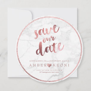 PixDezines Imitat Rose Gold+Marmor Save The Date