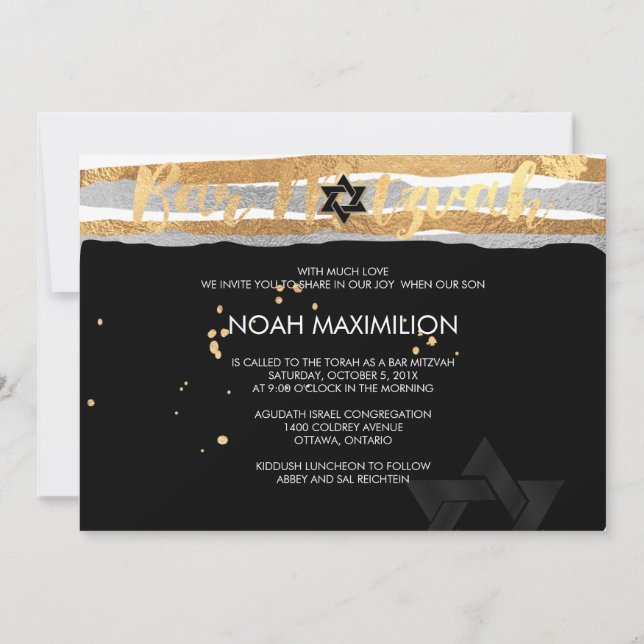 PixDezines Imitate Bar mitzvah Einladung (Rückseite)