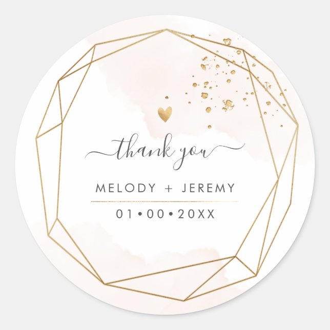 PixDezines Imitate Gold Gem Stone Facet Frame Runder Aufkleber (Vorderseite)