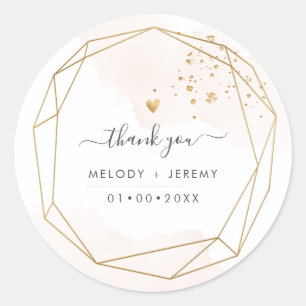 PixDezines Imitate Gold Gem Stone Facet Frame Runder Aufkleber