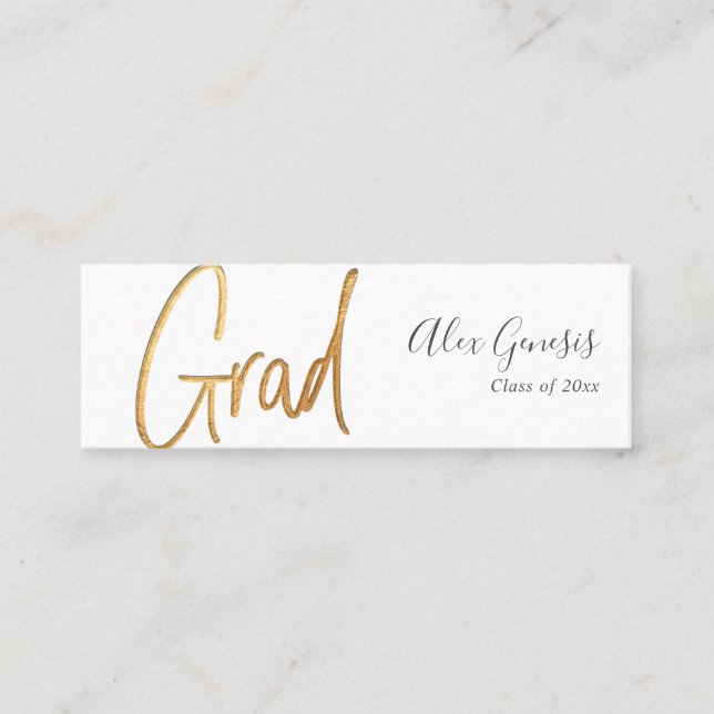 PixDezines Imitate Gold Grad Name Card Mini Visitenkarte (Vorderseite)