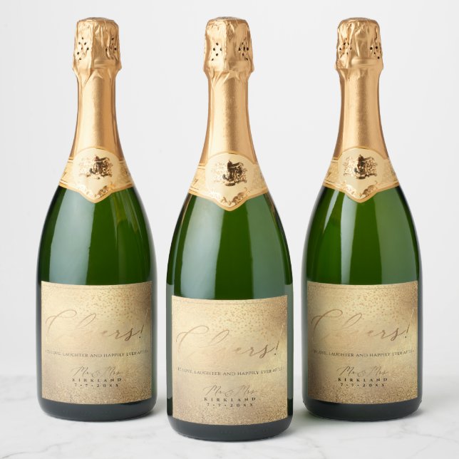 PixDezines Imitate Gold Luxus Script Cheers+Confet (Flaschen)
