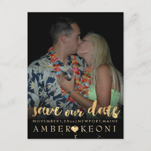 PixDezines-Imitate Gold/rett-Datum/DIY-Farbe Ankündigungspostkarte