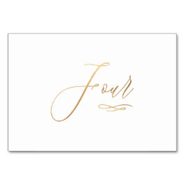 PixDezines Imitate Gold Romantische Kalligraphie 4 Tischnummer