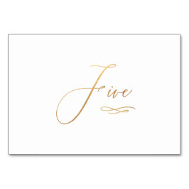 PixDezines Imitate Gold Romantische Kalligraphie 5 Tischnummer
