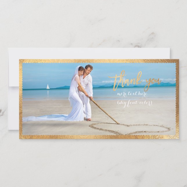 PixDezines Imitate Gold Scallop Frame/vielen Dank Dankeskarte (Vorderseite)