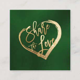 PixDezines Imitate Gold teilen die Liebe Evergreen Quadratische Visitenkarte