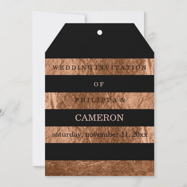 PixDezines Imitate Kupferfolienstreifen/DIY-Farbto Einladung (Vorderseite)