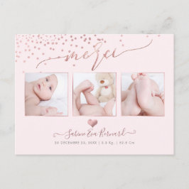 PixDezines Imitate Rose Gold Confetti//Remercierci Postkarte
