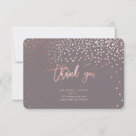 PixDezines Imitate Rose Gold Confetti Vielen Dank Dankeskarte