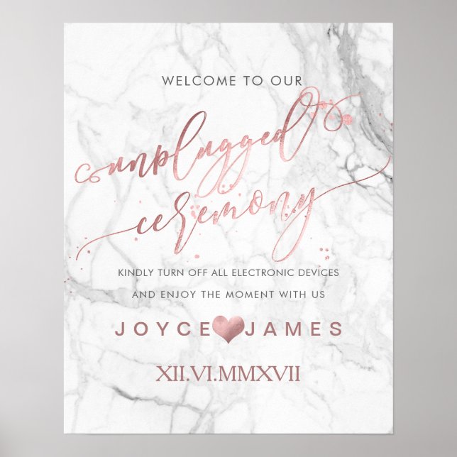 PixDezines Imitate Rose Gold/DIY #UNPLUGGED CEREMO Poster (Vorne)