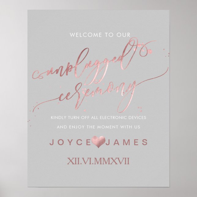 PixDezines Imitate Rose Gold/DIY #UNPLUGGED CEREMO Poster (Vorne)