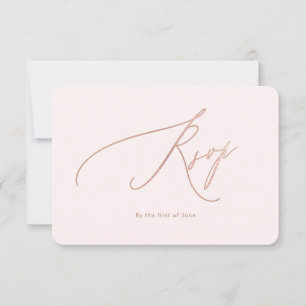 PixDezines Imitate Rose Gold Luxe Calligraphie UAW RSVP Karte