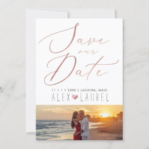 PixDezines Imitate Rose Gold Save the Date Einladung