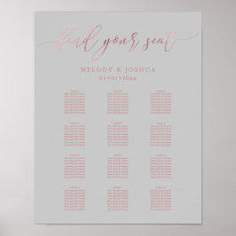 PixDezines Imitate Rose Gold-Script, Seating Chart Poster