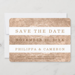 PixDezines Imitate Rose Gold Streifen/rett Save The Date