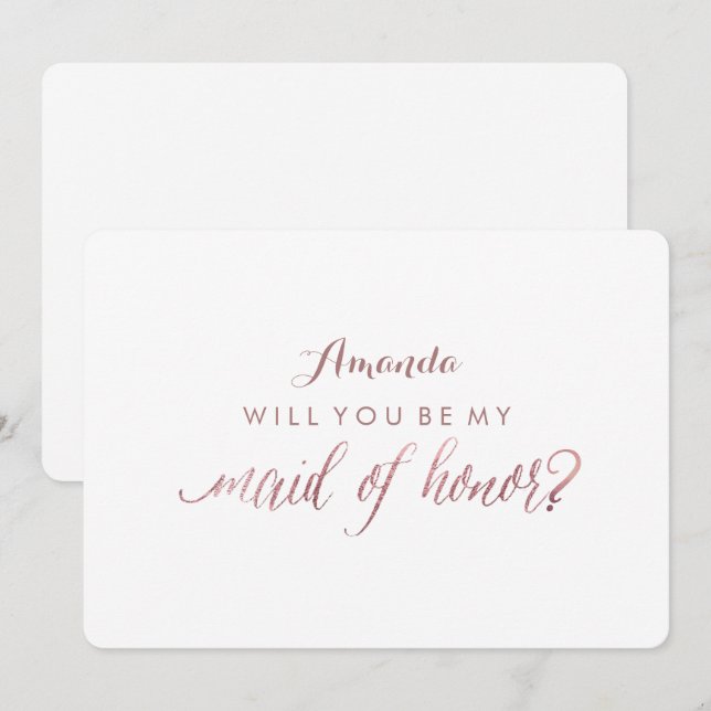 PixDezines Imitate Rose Gold werden Sie meine Zimm Einladung (Vorne/Hinten)