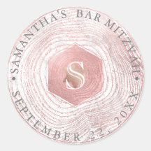 PixDezines Imitate Rose Goldene Tree Rings Mitzvah