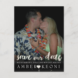 PixDezines Imitate silber/rett Datum/Farbfarbe Ankündigungspostkarte