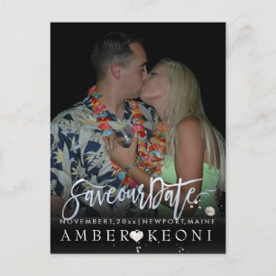 PixDezines Imitate silber/rett Datum/Farbfarbe Ankündigungspostkarte