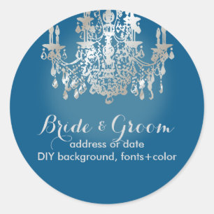 PixDezines Imitate silbern Kristallleuchter/DIY-Fa Runder Aufkleber