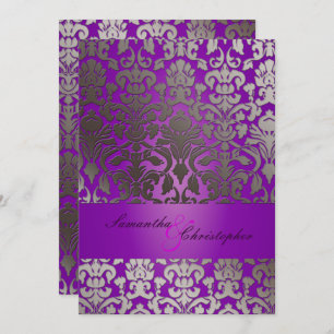 PixDezines Imitate SIlver Flora Damask / Royal Lil Einladung