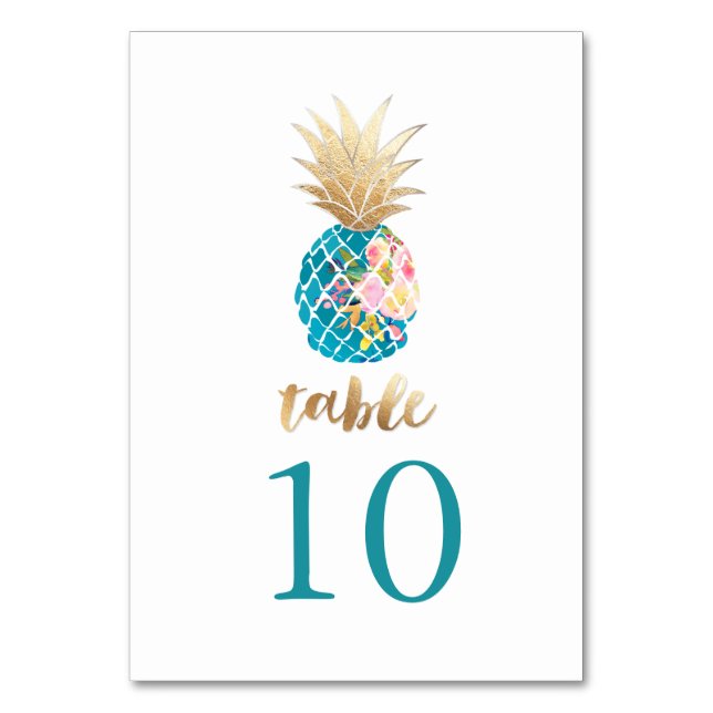 PixDezines Imitats Ananas/Tafelkarten Tischnummer (Rückseite)