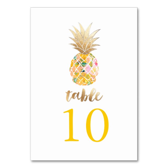 PixDezines Imitats Ananas/Tafelkarten Tischnummer (Rückseite)