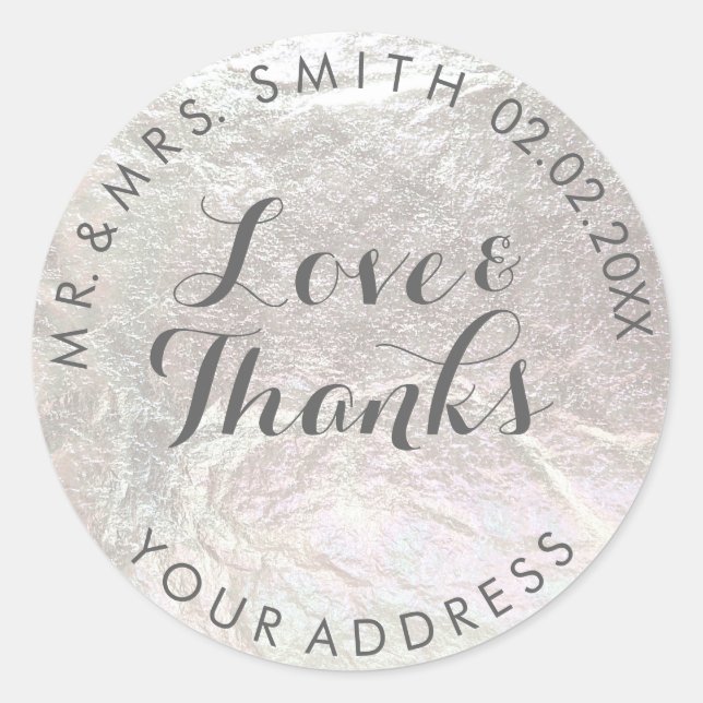 PixDezines IMITATS FOIL, PLATINUM Runder Aufkleber (Vorderseite)