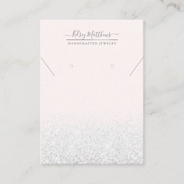PixDezines Imitats Glitzer, weiß Visitenkarte (Vorderseite)