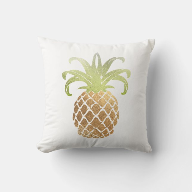 PixDezines Imitats Gold Ananas/DIY Hintergrund Kissen (Vorderseite)