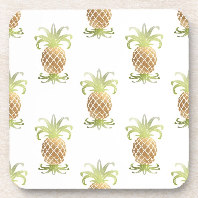 PixDezines Imitats Gold Ananas/DIY Hintergrund Untersetzer (Vorderseite)