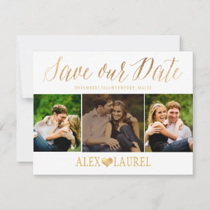 PixDezines Imitats Gold Confetti/Herz/Rett Datum Save The Date