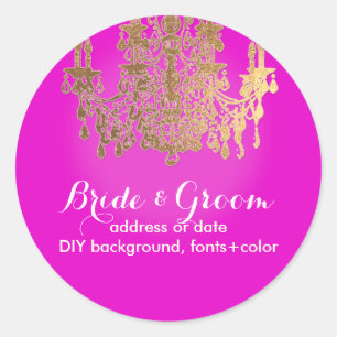 PixDezines Imitats Goldkristall-Kronleuchter/DIY-F Runder Aufkleber