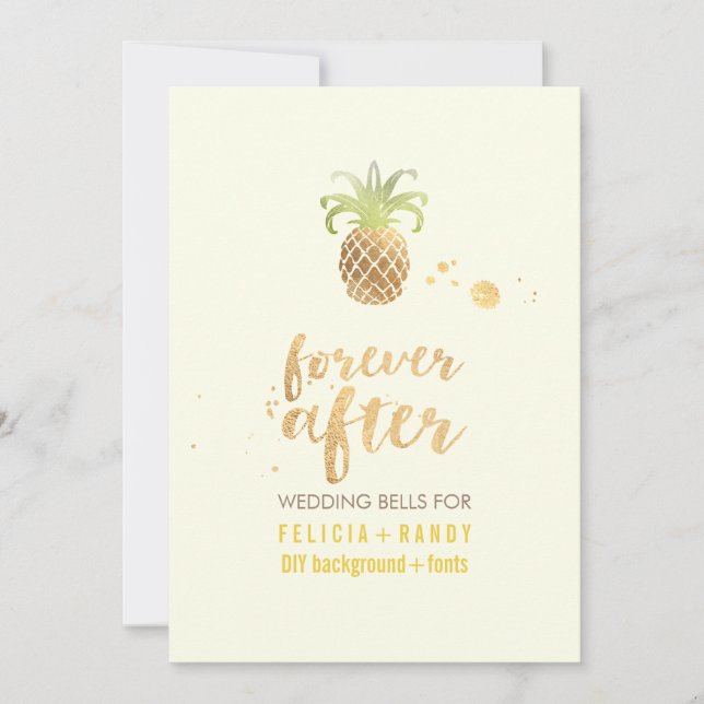 PixDezines Imitats Hochzeit von Ananas Einladung (Vorderseite)