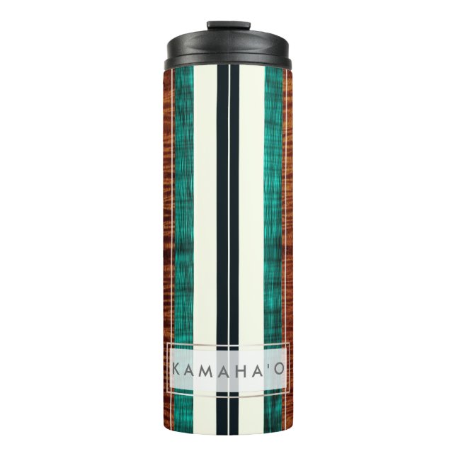 PixDezines Imitats Koa Wood Longboard Thermosbecher (Vorderseite)