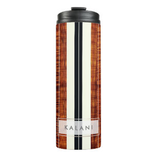 PixDezines Imitats Koa Wood Longboard Thermosbecher