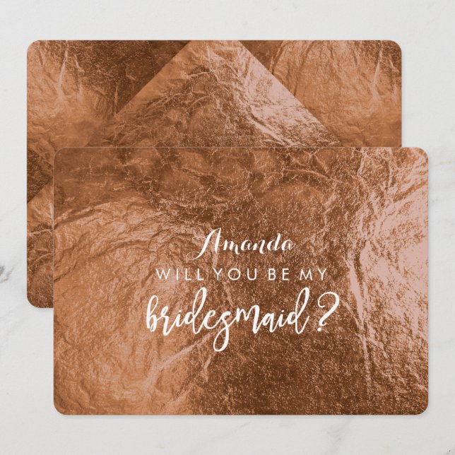 PixDezines Imitats Kupfer werden Sie sein..Bridesm Einladung (Vorne/Hinten)