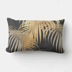 PixDezines IMITATS METALLIC PALMS+MONSTERA Lendenkissen