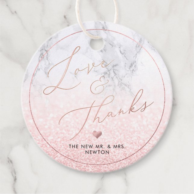 PixDezines Imitats Rose Gold Calligraphie Vielen D Geschenkanhänger (Vorderseite)