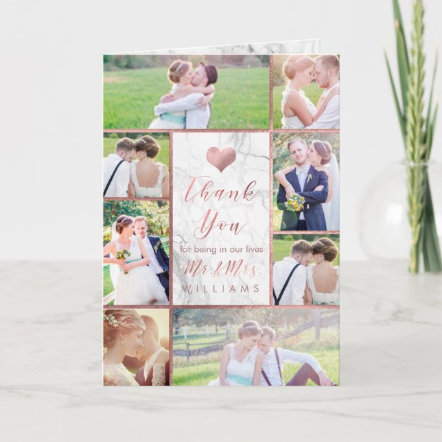 PixDezines Imitats Rose Gold Foto Danke / Marmor (Vorderseite)