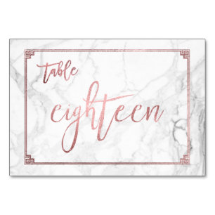 PixDezines Imitats Rose Gold/Tabelle Nr. 1-18/Marm Tischnummer