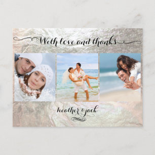 PixDezines Imitats Silber/Hochzeit Fotos Vielen Da Postkarte